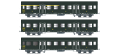 EPM413305 - Coffret 3 voitures Romilly A5B4tz + B9 1/2tz + B7Dt, chassis gris, éclairage et feux de fin de convoi - EPM