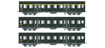 EPM413306 - Coffret 3 voitures Romilly A10 1/2tz + B9 1/2tz (x2), chassis gris, éclairage et feux de fin de convoi - EPM