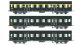 EPM413306 - Coffret 3 voitures Romilly A10 1/2tz + B9 1/2tz (x2), chassis gris, éclairage et feux de fin de convoi - EPM