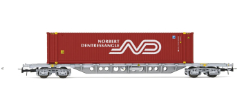 HJ6241 - Wagon porte-conteneurs Sgss SNCF avec conteneur 45' «Norbert Dentressangle» - Jouef