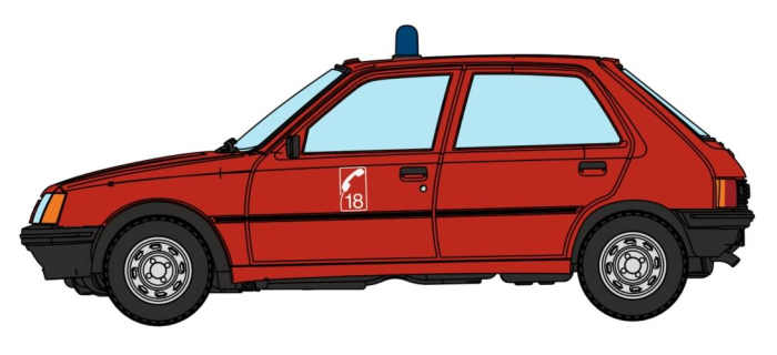 CB-154 - Voiture Peugeot 205 GE, Pompiers 18 - REE Modeles